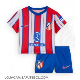 Camisa de Futebol Atletico Madrid Equipamento Principal Infantil 2024-25 Manga Curta (+ Calças curtas)